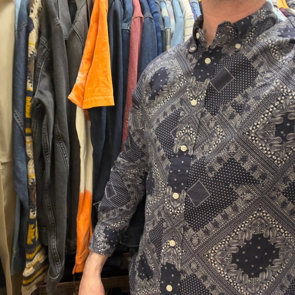 Gitman Bros Vintage Bandana Print Chambray Shirt - Picture 10 of 14